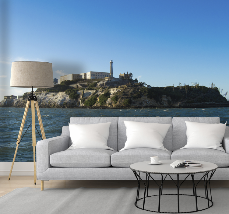 Alkatraso salos vaizdas miesto sienų freska - „Tenstickers“
