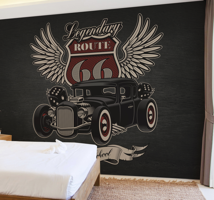 Aptarnavimo maršruto automobilio sieninis paveikslas - „Tenstickers“