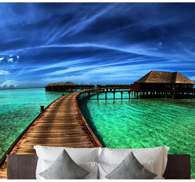 Atogrąžų vandenyno scena gamtos sienų tapyba - „Tenstickers“