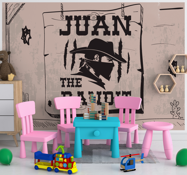 Banditas su pavadinimais sienų freskomis miegamiesiems - „Tenstickers“