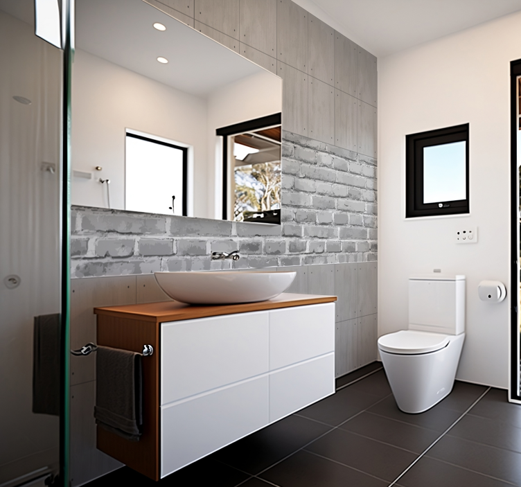 Betono plokštėsBetono plokštės vonios kambario sienų freska - „Tenstickers“