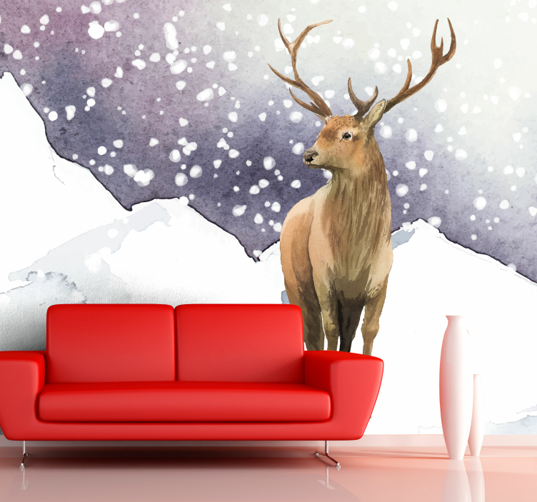 Briedis sniege detalus sieninis paveikslas - „Tenstickers“