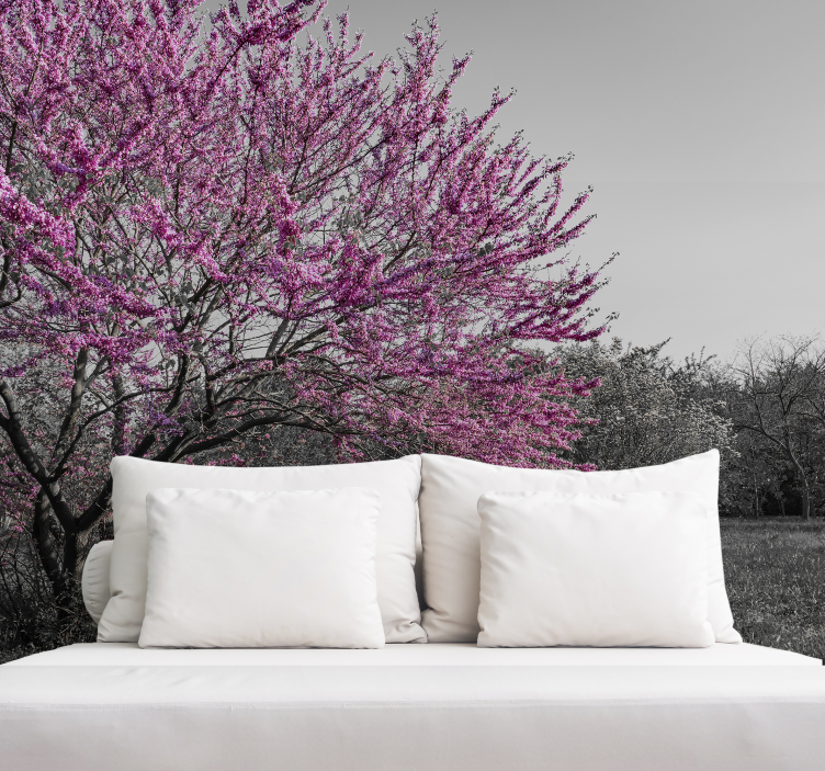 Didelis šviesiai rožinis medžio paveikslas - „Tenstickers“