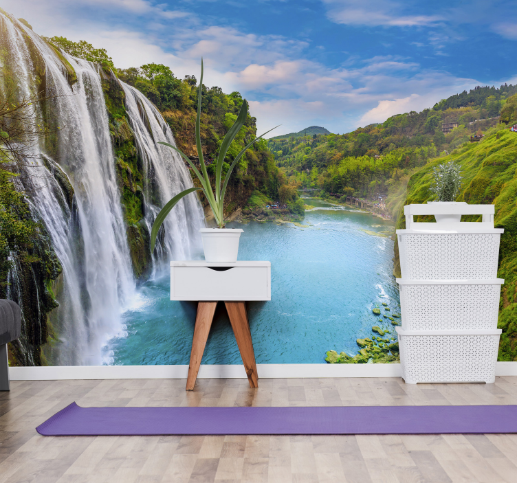 Didingas krioklys krioklio sienos freska - „Tenstickers“