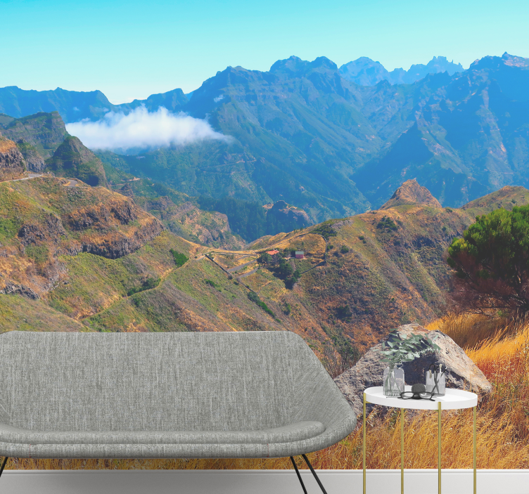 Didingas vaizdas kalnų sienos freska - „Tenstickers“