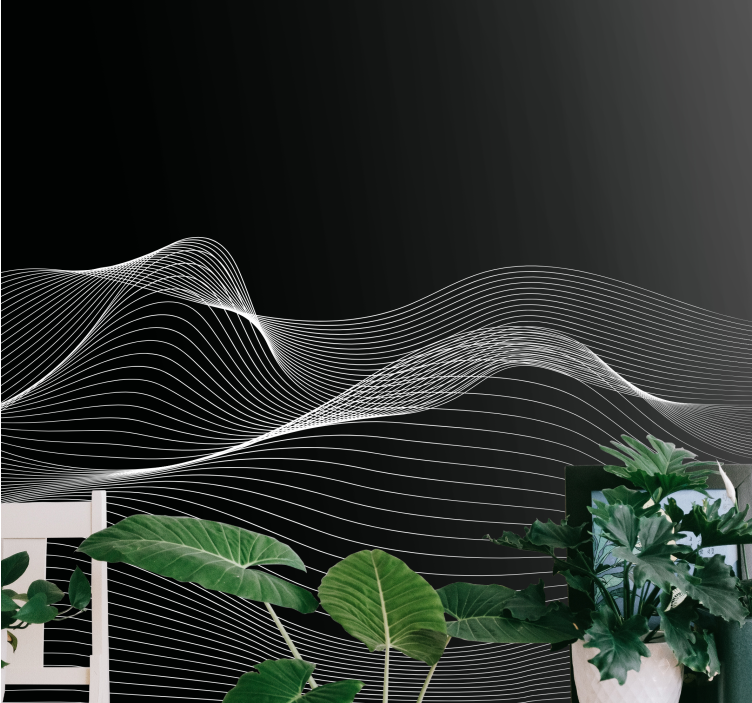 Elegantiškos sklandančios linijos modernus sienų freska - „Tenstickers“