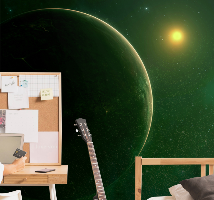 Erdvės sienų freska planetinėse dangaus scenose - „Tenstickers“