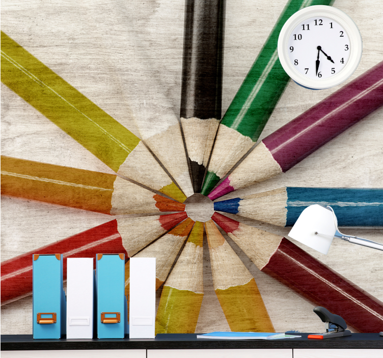 Frazių sienų freska spalvotų pieštukų kompozicija - „Tenstickers“