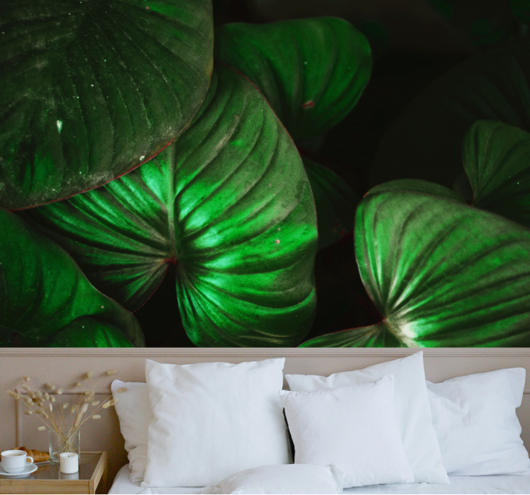 Gamtos sienų tapyba gyvybingi žali lapai - „Tenstickers“