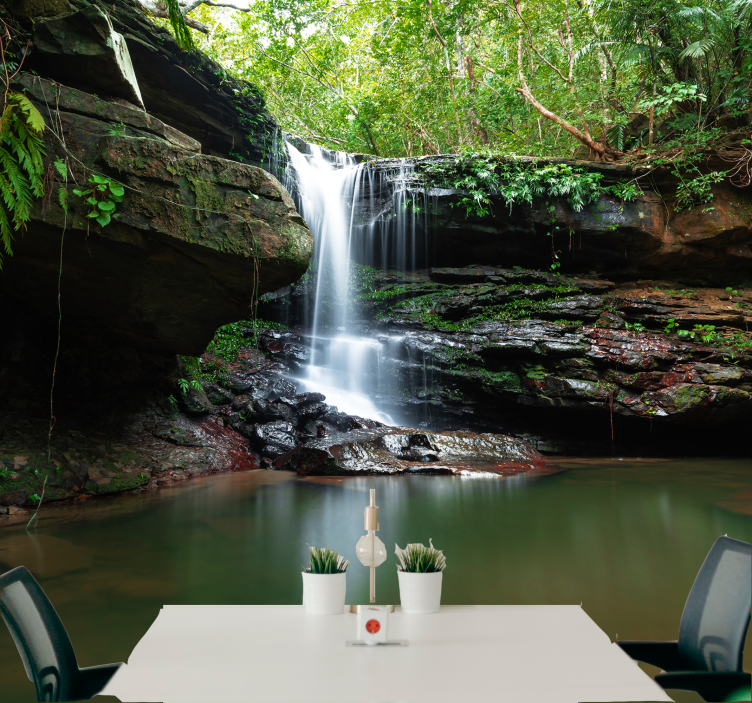 Gamtos sienų tapyba ramus krioklio vaizdas - „Tenstickers“