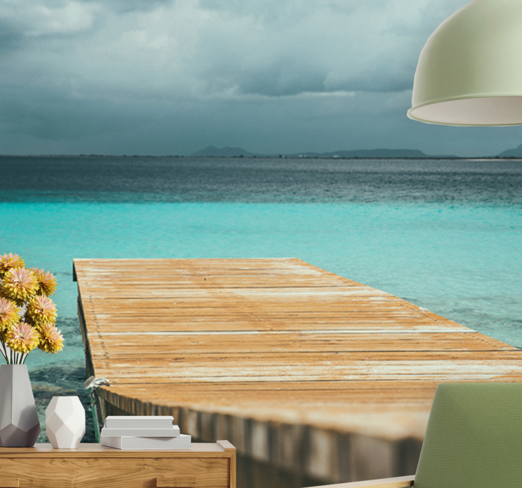 Gamtos sienų tapyba ramus pajūrio molas - „Tenstickers“