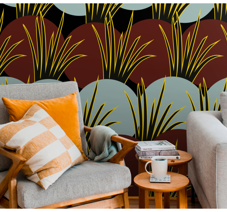 Gamtos sienų tapyba stilizuotais žolės raštais - „Tenstickers“