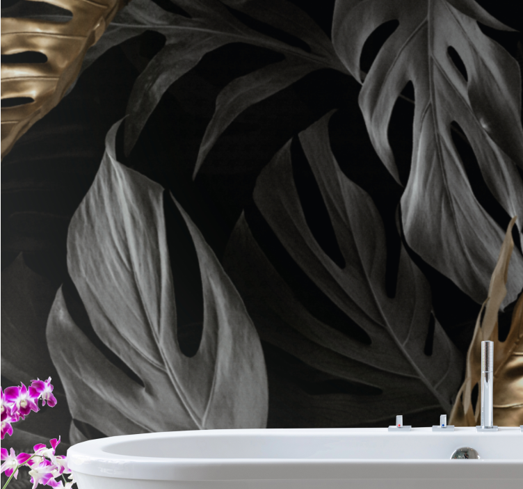 Gamtos sienų tapyba tropinių lapų koncepcijos - „Tenstickers“