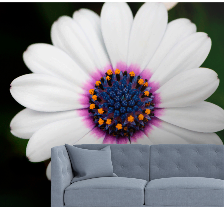 Gėlių sienos freska baltųjų gėlių žydėjimas - „Tenstickers“