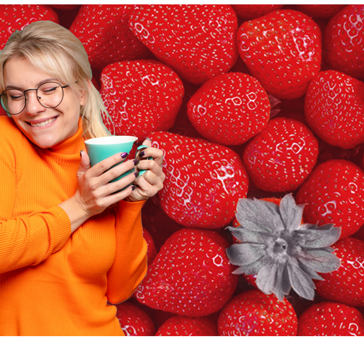 Gėlių sienos freska braškė ir Žydėjimas - „Tenstickers“