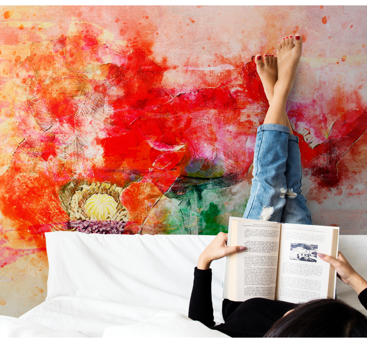 Gėlių sienos freska gyvybingas botanikos aranžavimas - „Tenstickers“