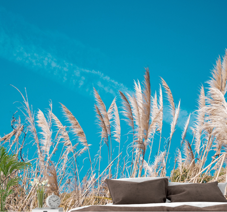 Gėlių sienos freska pampas žolės ramybė - „Tenstickers“