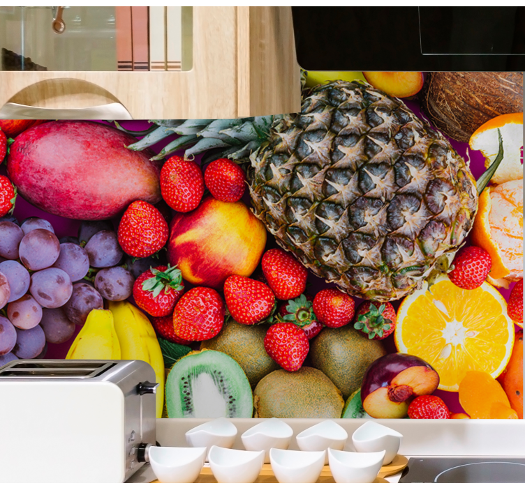 Gėlių sienos freska spalvingų vaisių derinys - „Tenstickers“