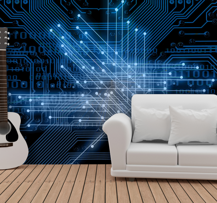 Grandinės šviesos srautai abstraktus sienų freska - „Tenstickers“