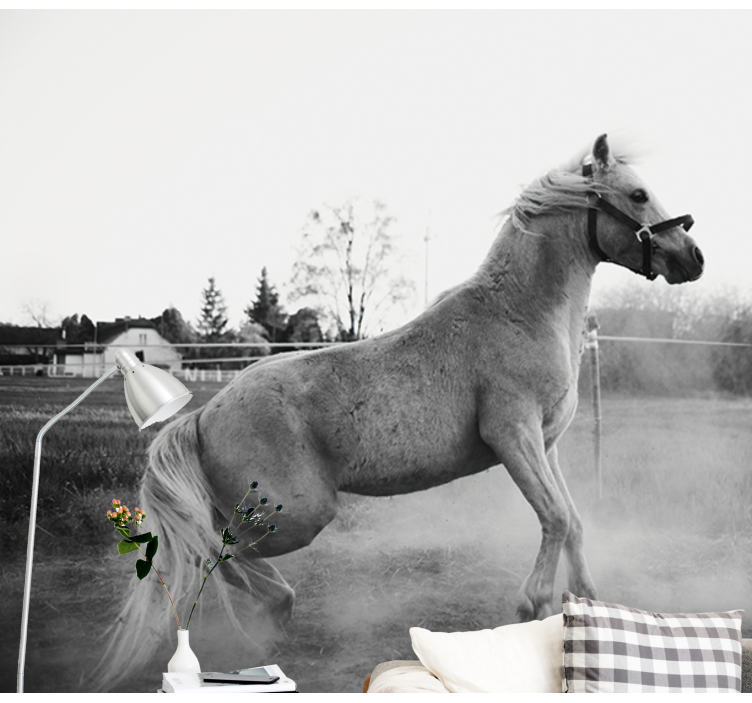 Gyvūnų sienų freska bėgantis arkliukas - „Tenstickers“