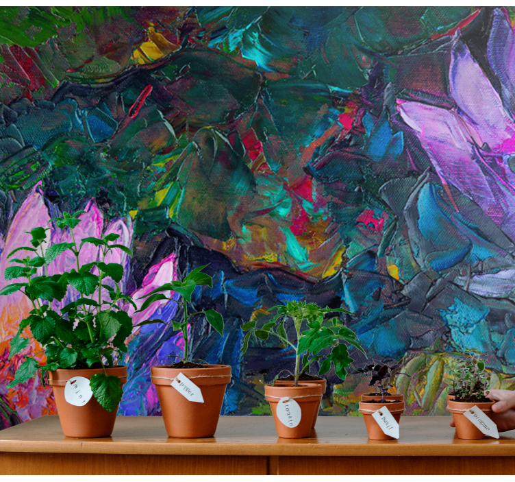 Gyvybingų žiedų kompozicija gėlių sienos freska - „Tenstickers“