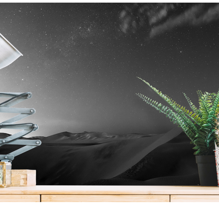 Kalnų sienos freska dykumos kopos naktis - „Tenstickers“