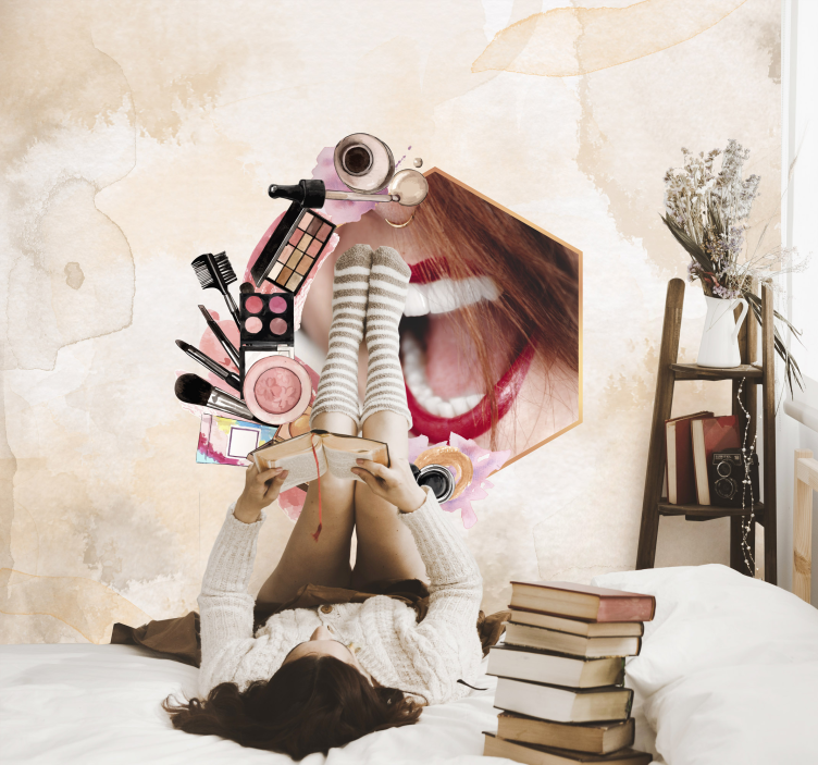 Madingi grožio reikmenys frazių sienų freska - „Tenstickers“