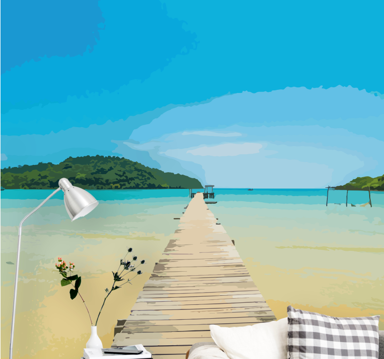 Medinis doko tiltas 3d tapetai - „Tenstickers“