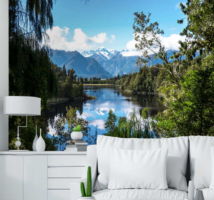 Ežeras ir kalnai kalnų sienų tapyba - „Tenstickers“