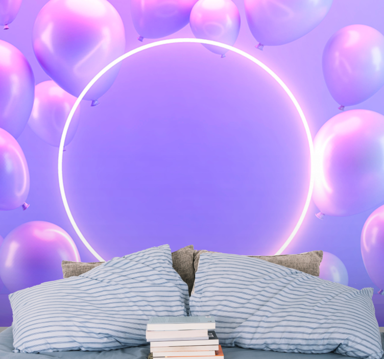 Meilės sienos freska plaukiojančių balionų ratas - „Tenstickers“