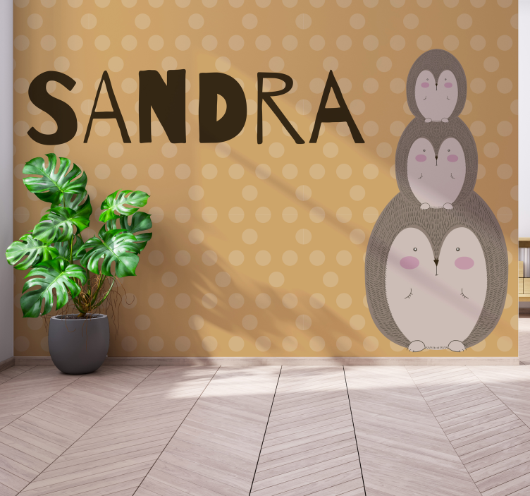 Mieli sukrauti ežiukai vaikų miegamojo sienų freska - „Tenstickers“