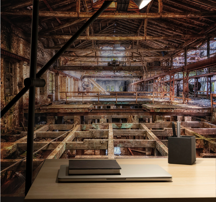 Miesto sienų freska apleistoje pramoninėje erdvėje - „Tenstickers“