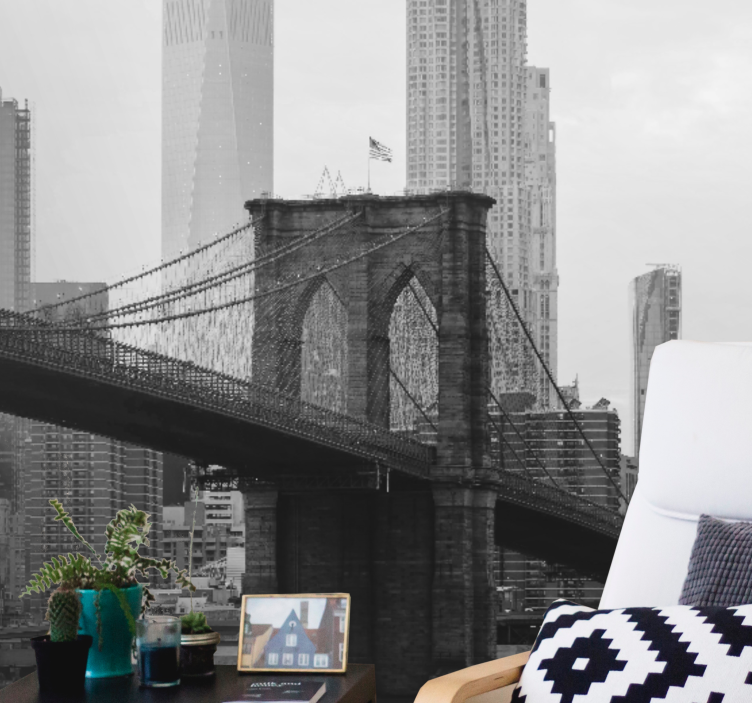 Miesto sienų freska brooklyn tilto siluetas - „Tenstickers“