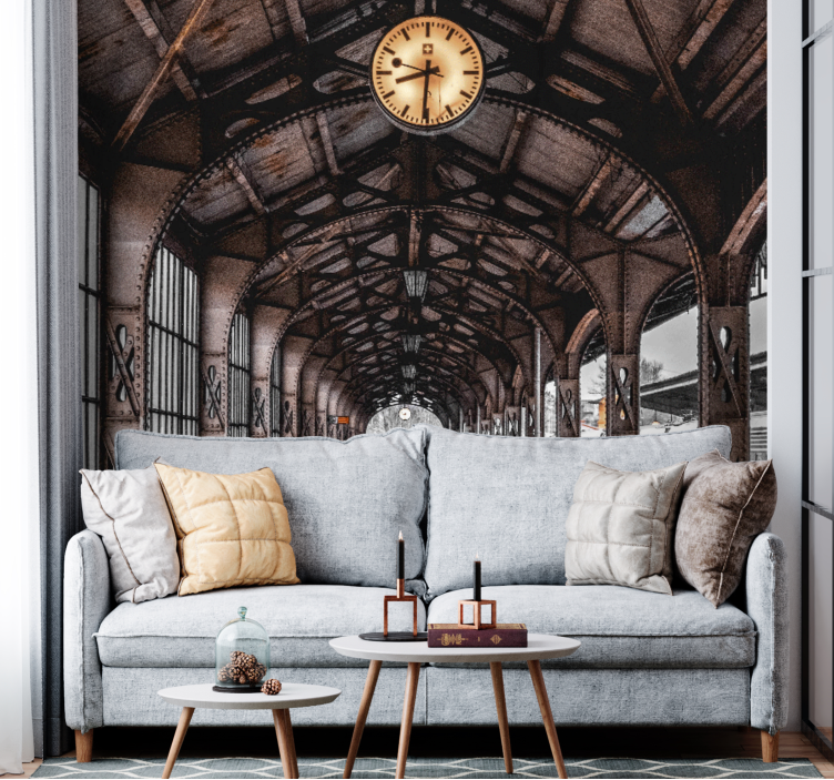 Miesto sienų freska laikrodžių stoties arkos - „Tenstickers“