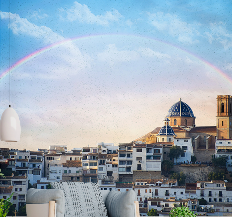 Miesto sienų freska pakrantės miestų architektūra - „Tenstickers“