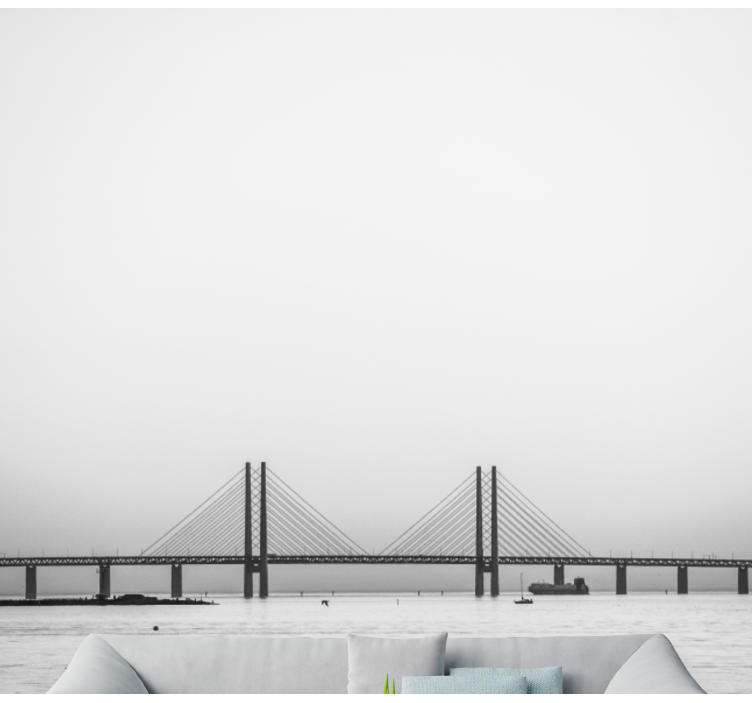 Miesto sienų freska tiltas per vandenį - „Tenstickers“