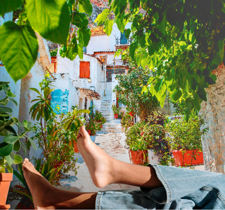 Miesto sienų freska Žavi viduržemio jūros alėja - „Tenstickers“