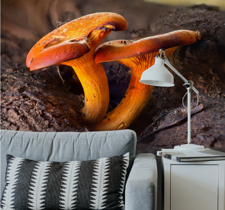 Miško sienos freska grybų gamtos peizažas - „Tenstickers“