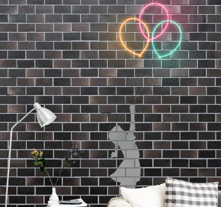 Mmiesto meno sienų freska mergaitė, siekianti balionų - „Tenstickers“