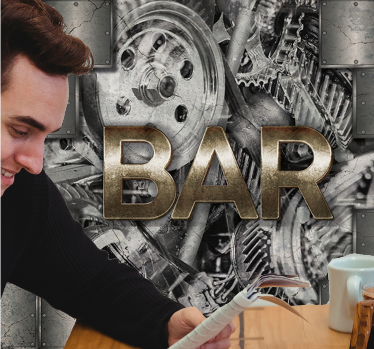 Mmiesto meno sienų freska pramoninių pavarų rašmenimis - „Tenstickers“