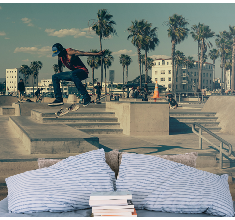 Mmiesto meno sienų freska riedlentininkas veiksme - „Tenstickers“