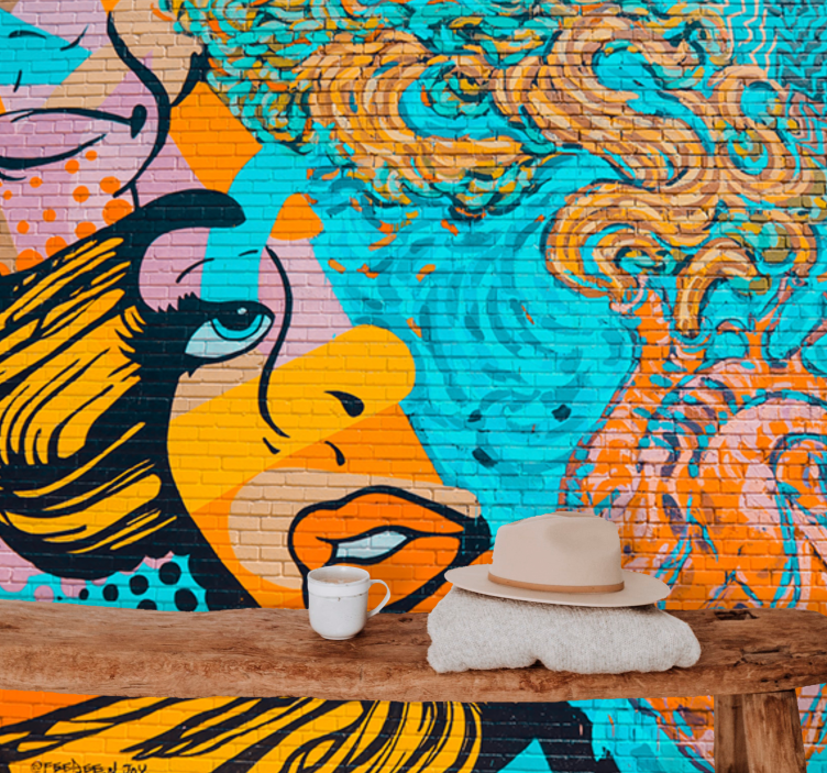 Mmiesto meno sienų freska spalvinga miesto išraiška - „Tenstickers“