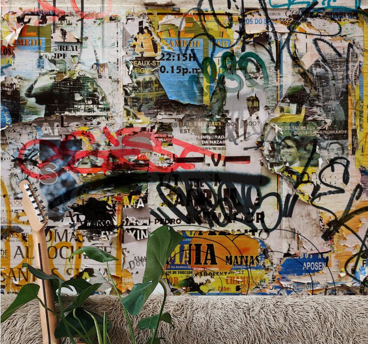 Mmiesto meno sienų freska urban art koliažas - „Tenstickers“