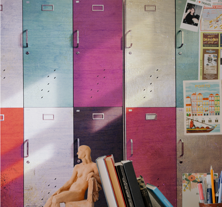 Muzikos sienų freska spalvingoms spintų durims - „Tenstickers“