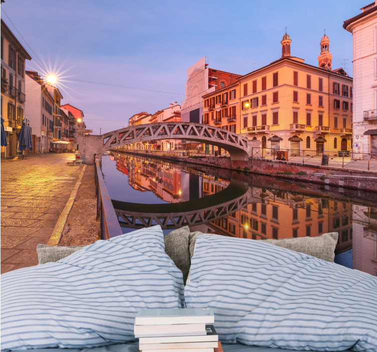 Naviglio grande kanalas milano kelio sienoje - „Tenstickers“