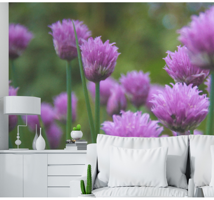 Neaiški purpurinių gėlių sieninė tapyba - „Tenstickers“