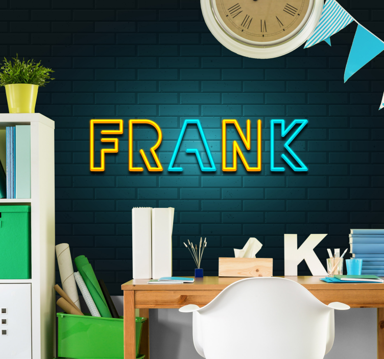 Neoninis pavadinimo ekranas Pritaikomi sienų tapetai freska - „Tenstickers“