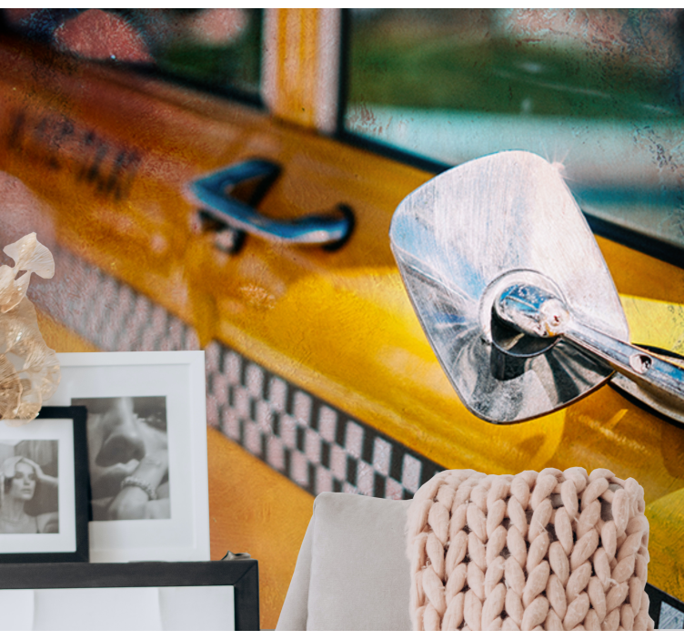 Niujorko sienų freska ikoninis geltonas taksi - „Tenstickers“