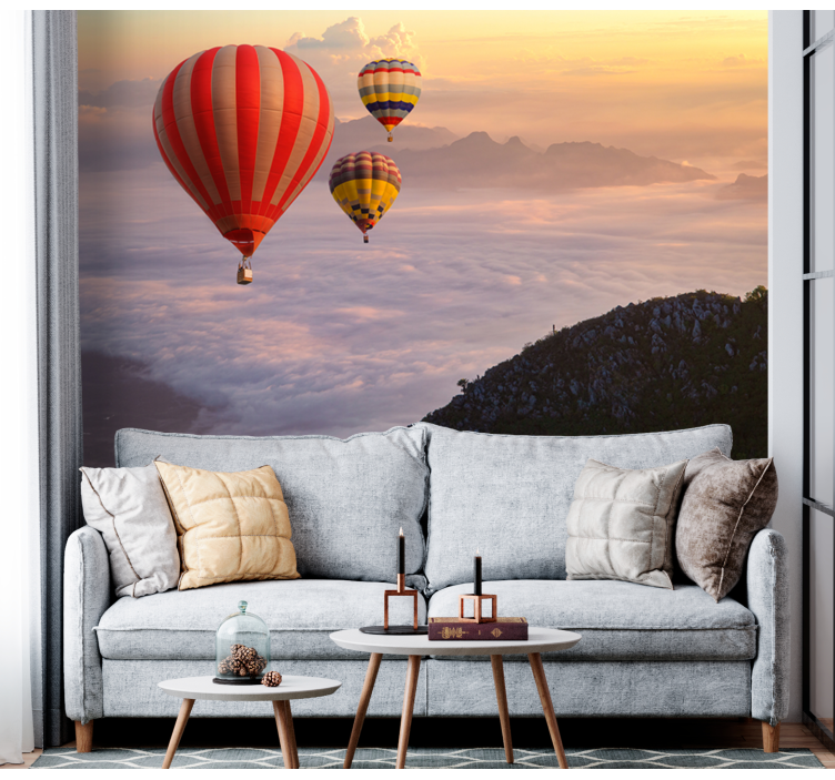 Oro balionai dangaus sienų fototapetai - „Tenstickers“