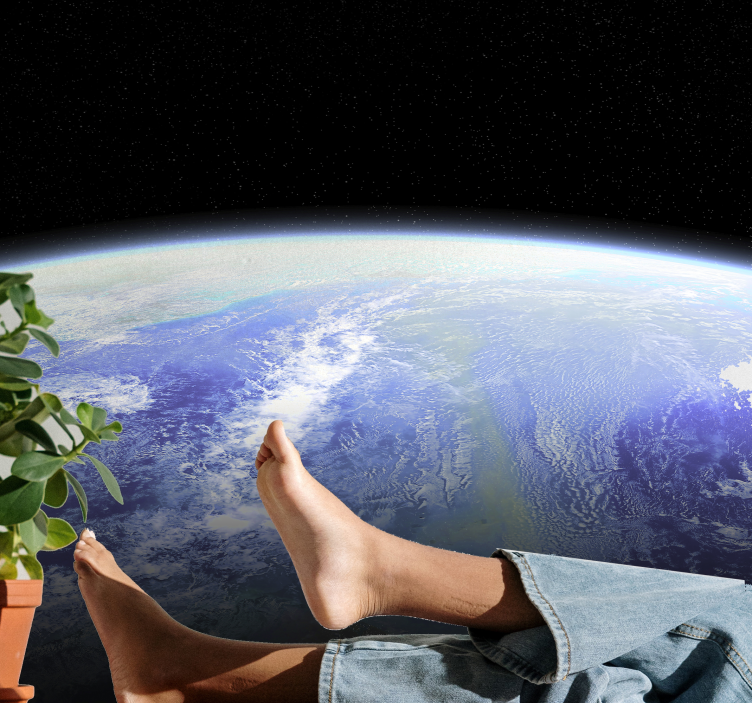 Palydovinis žemės kosmoso sienos fototapetaivaizdas - „Tenstickers“